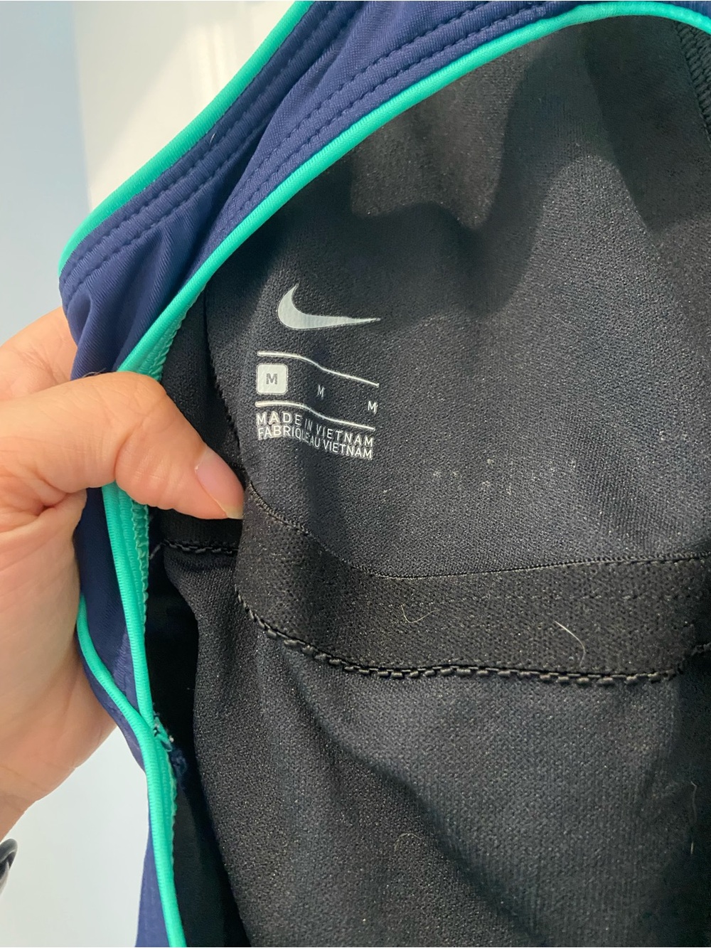Nike Navy One-Piece Swimsuit with Teal Accents - Picture 3 of 3